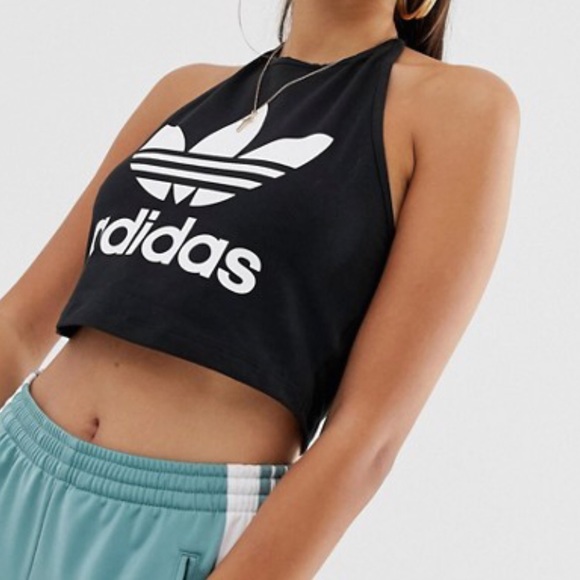 adidas trefoil halter tank top